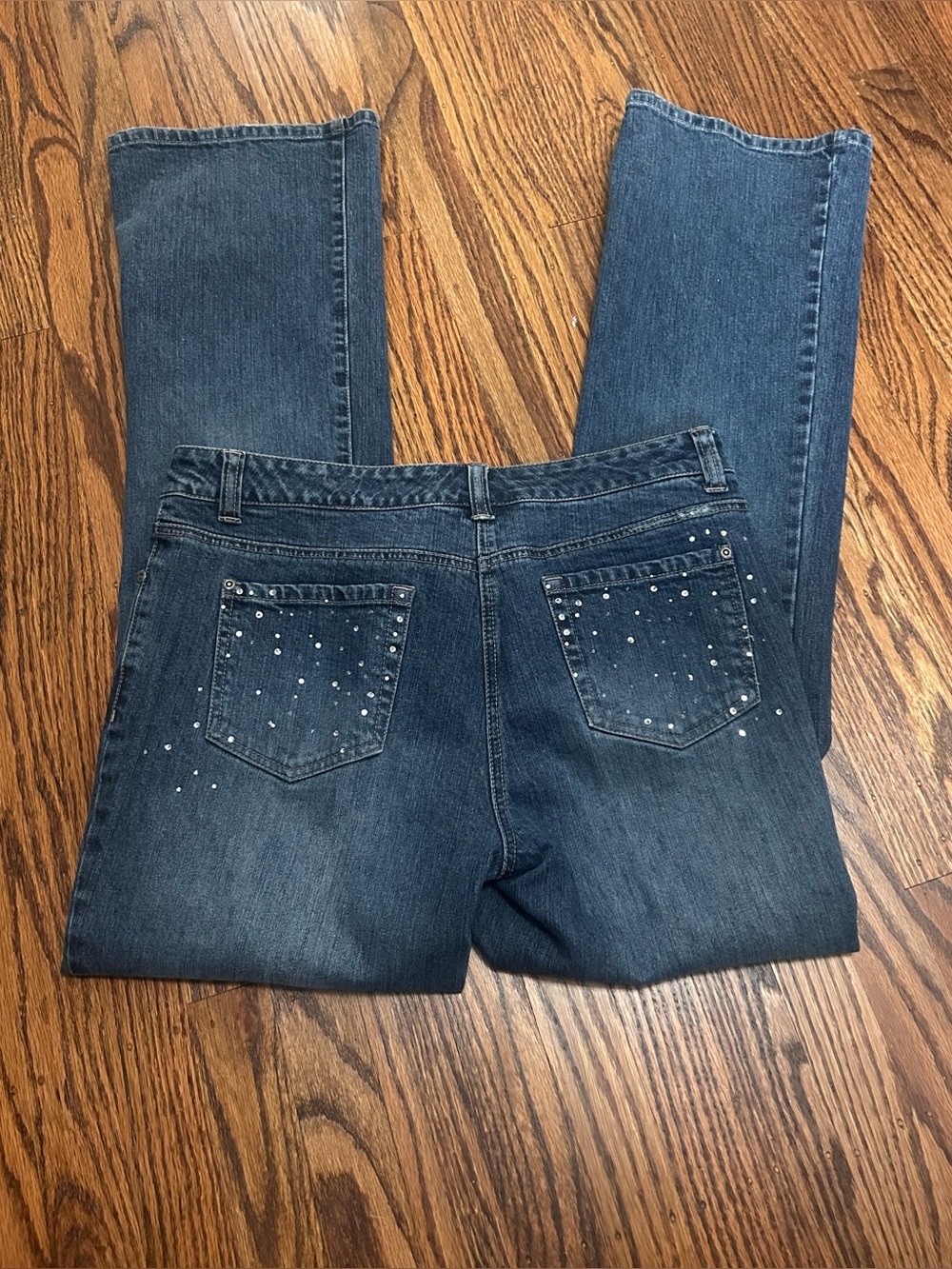 INC International Concepts crystal-embellished flare jeans